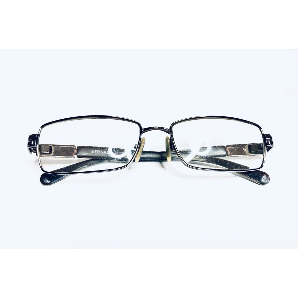 Versace Silver Metal Rectangular Glasses w Tortoise Temples Italy MOD 53 16 135 - Picture 6 of 11